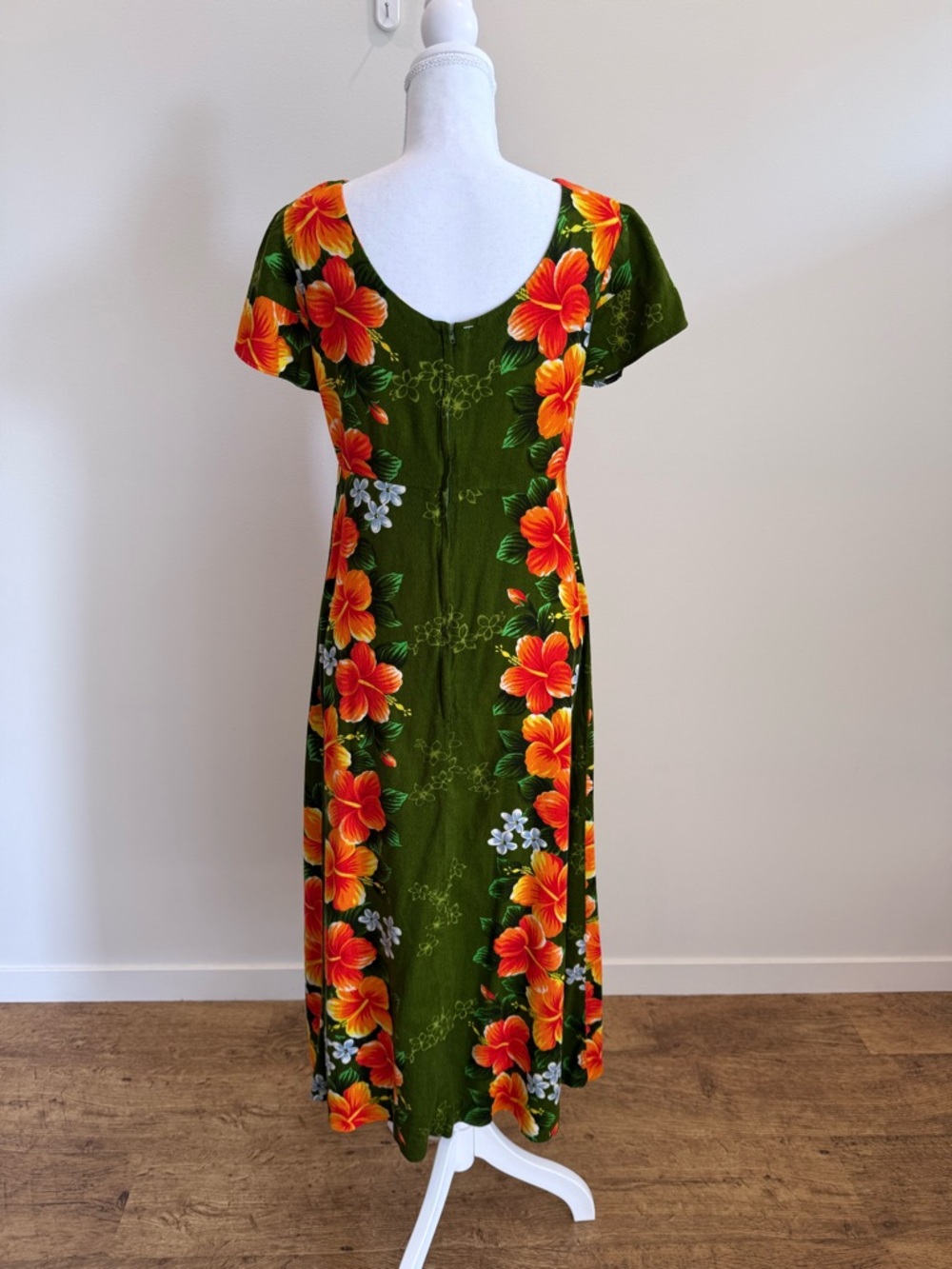 Vintage Pomare 60s Hawaiian Dress Size 14 Retro Aloha Floral Hibiscus - Picture 4 of 9